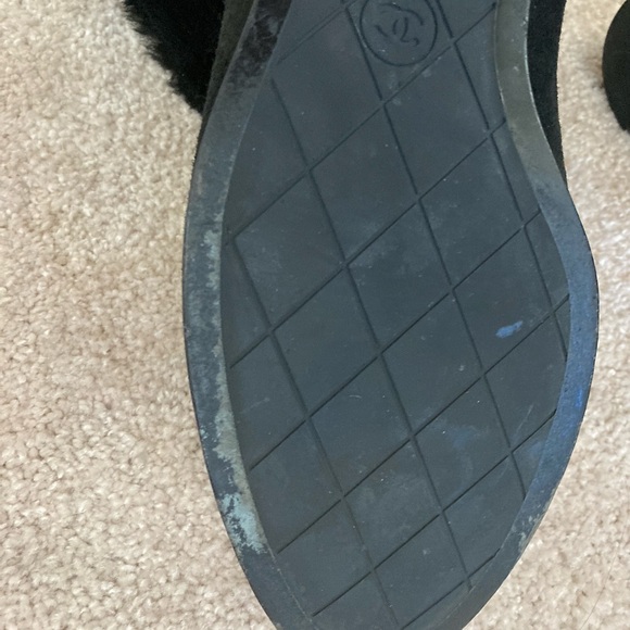 Chanel Black suede wool fur boots - Picture 9 of 13